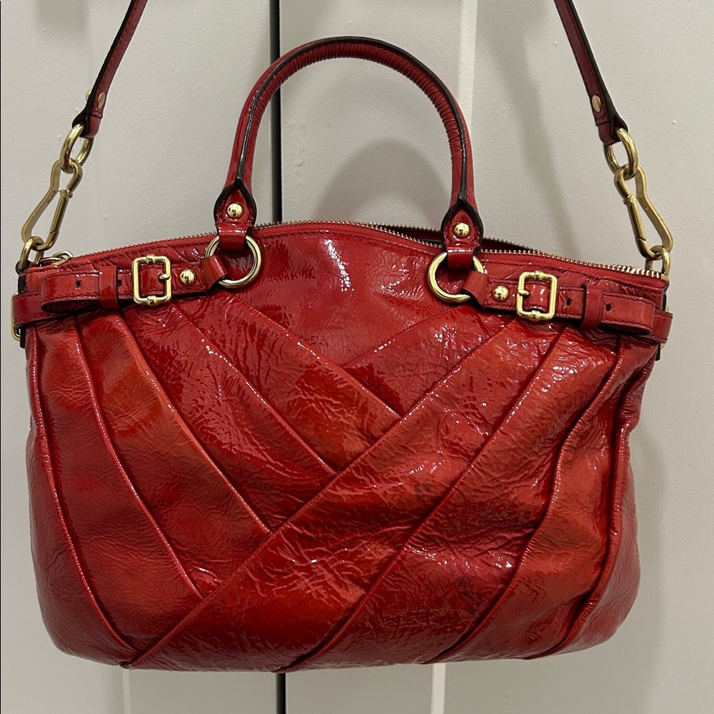Coach Madison Diagonal Pleated Leather Sophia Satchel - Picture 12 of 16